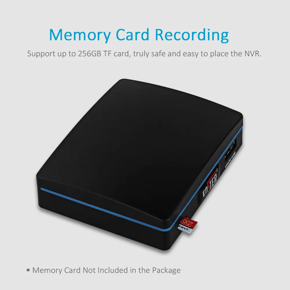 ENSTER Portable Super Mini NVR 16CH 5MP 8CH 4MP 4CH 5MP Onvif Recorder Support XMEYE App, TF Card, USB HDD, E-SATA HDD Recording