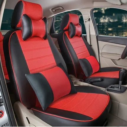 Red CARTAILOR из искусственной кожи сиденья набор для Chevrolet Camaro чехол на автомобильное сидение 2013 черная крышка сиденья подушки опоры - Название цвета: Red