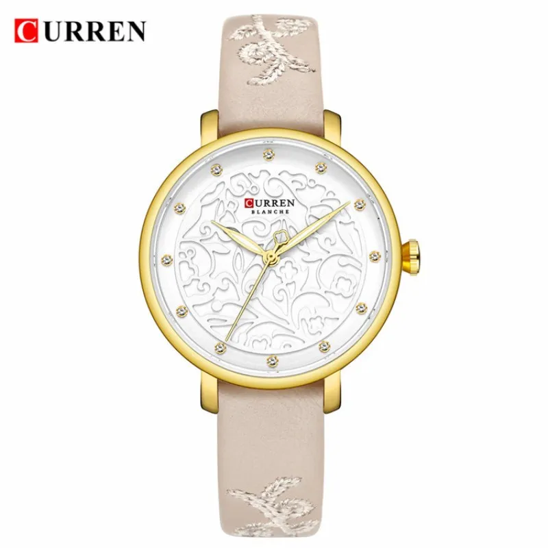 

CURREN Women Watches Fashion Leather TOP Wrist Watch Vintage Ladies Watch Irregular Clock Mujer Bayan Kol Saati Montre Feminino