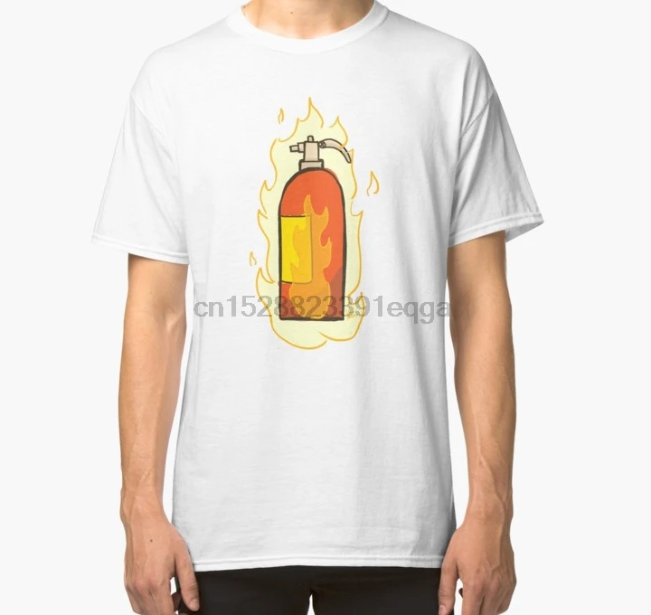 Мужская футболка с коротким рукавом Огнетушитель на огне Классическая для