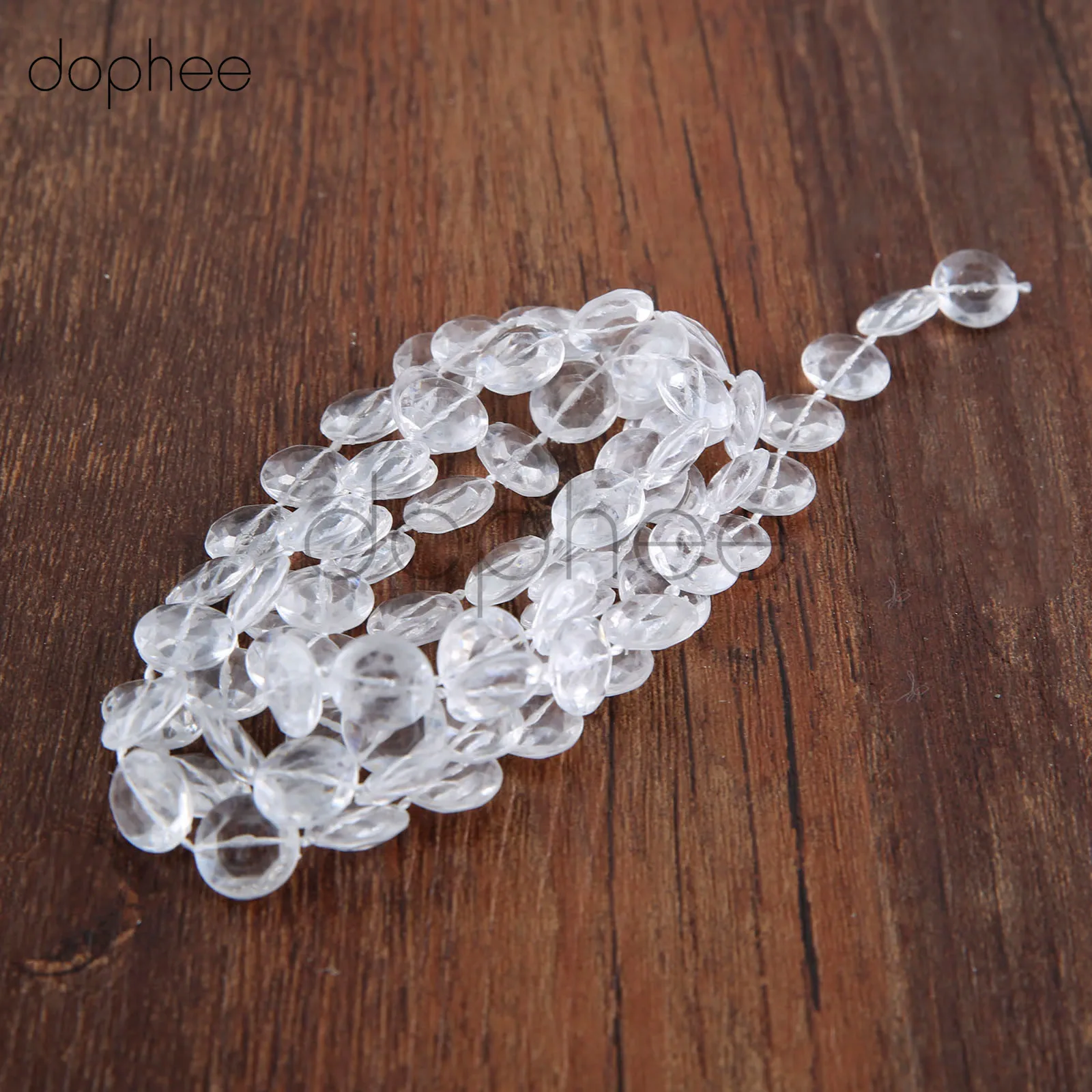 

dophee 1M Acrylic Crystal Bead Curtai DIY Iridescent Garland Diamond 11mm Shimmer Wedding decoration