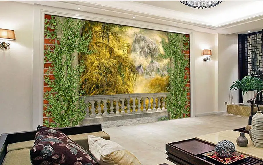 Пользовательские 3d стереоскопический Европейский стиль дождь лес фрески обои