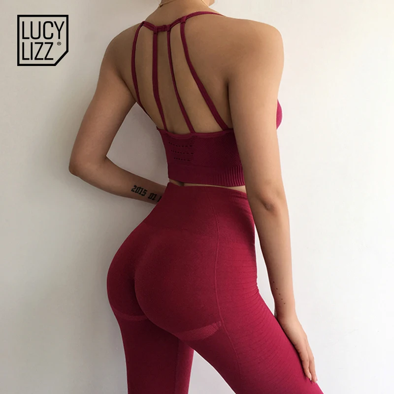 Lucylizz женский открытый спортивный бюстгальтер для фитнеса дышащий бюстгальтер для йоги Топ спортивный бюстгальтер для тренировок активная одежда ударопрочный спортивный бюстгальтер с мягкими чашечками