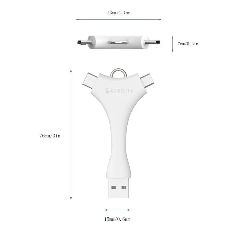 ORICO Micro B Type C 2 в 1 USB зарядный кабель для Huawei Xiaomi Мобильный телефон портативная