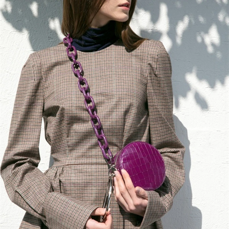 Брендовые дизайнерские женские круглые сумки из крокодиловой кожи