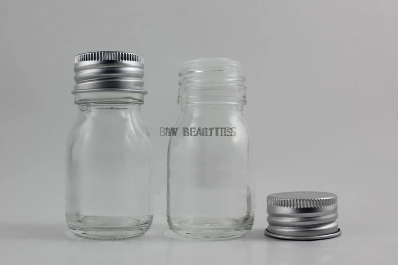 

100pcs/lot 30g 1OZ Glass Clear Facial Cream Jar Empty Cosmetic Sample 30ml Container Emulsion Refillable Pot
