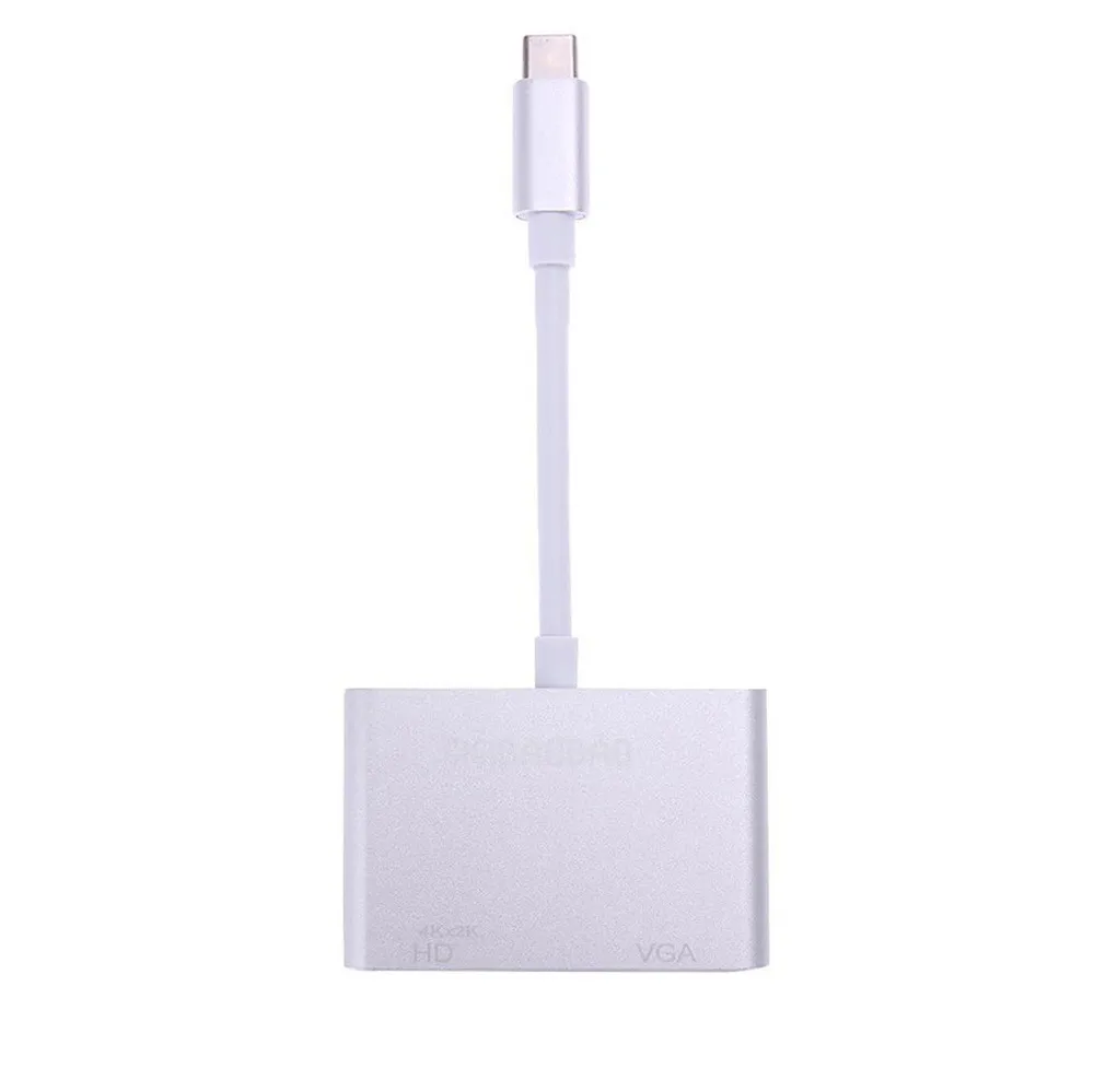 USB C к HDMI VGA 2 в 1 3 Тип 4K конвертер UHD адаптер двойной экран дисплей для 2017/2016 MacBook l126 #2|