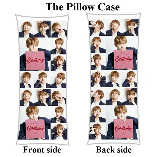 pillowcase Kpop V Bangtan мальчики обнимающие длинные наволочки Ким Тхэ хюнг домашний Наволочка на заказ - Цвет: pillowcase