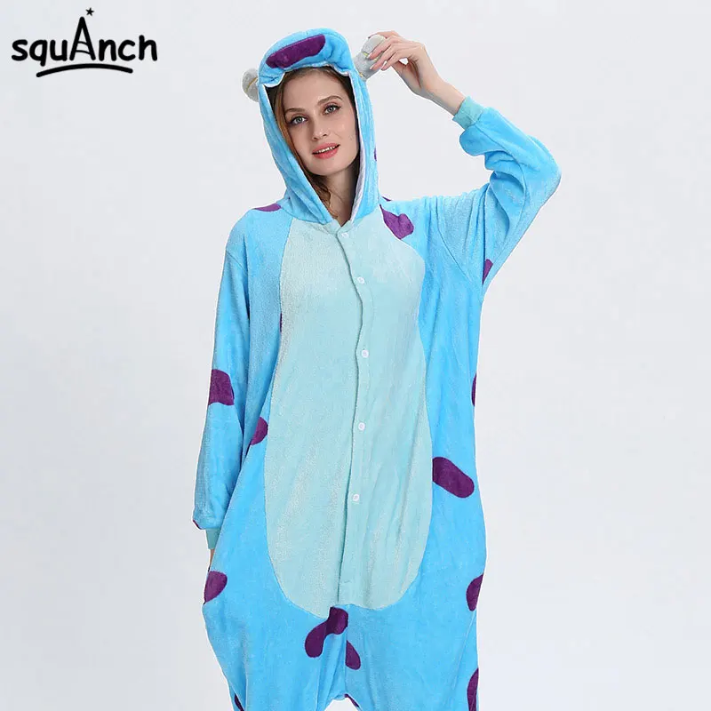 Sullivan Monster Onesies Мультяшные животные Салли кигурумис для женщин мужчин девочек