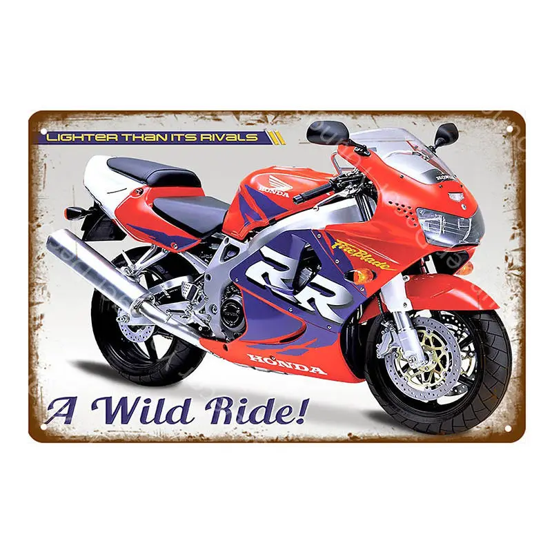 Винтажные мотоциклы металлические жестяные вывески двигатель мотоцикл пластина
