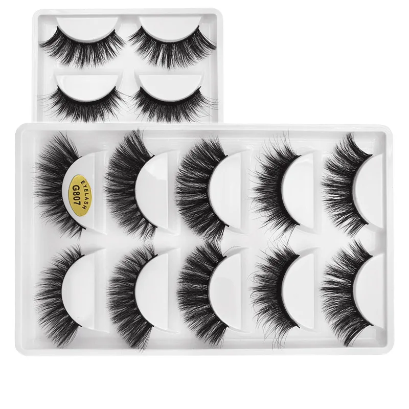 

5 pairs/Lot Makeup Mink Eyelash False Fake Eyelashes Handmade Natural Long Thick 100% Real Mink Natural Thick Eye Lashes