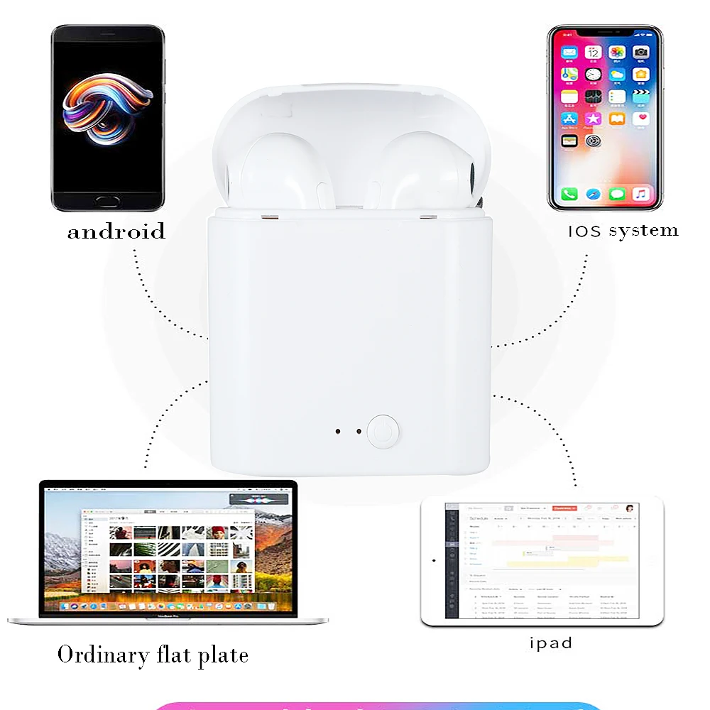 I7S TWS Twins Wireless Earphone Mini Bluetooth V4.2 Earbuds Stereo Headset for Iphone X 8 PLUS 7 Plus 6s 6 Galaxy S8 LG | Электроника