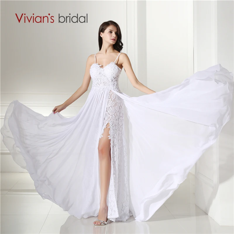 Vivian's Bridal 2017 летние кружевные свадебные платья Boho на тонких бретельках Милые