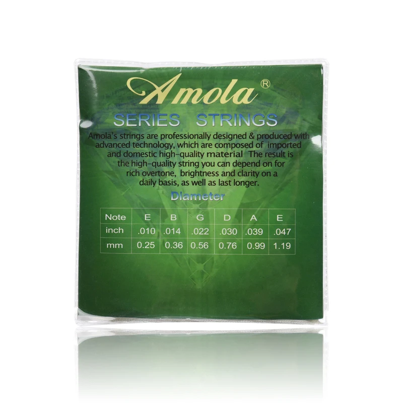 

Amola Acoustic Guitar Strings set 010 012 011 Pure Copper 010-047 011-050 012-053 Acoustic Wound Guitar Strings 6pcs/set
