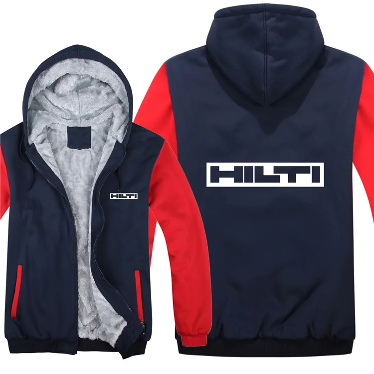 Зимняя Толстовка Hilti Machine, куртка, Модный пуловер, мужское пальто, шерстяная подкладка, флис, Hilti, инструменты, толстовки, пальто - Цвет: as picture