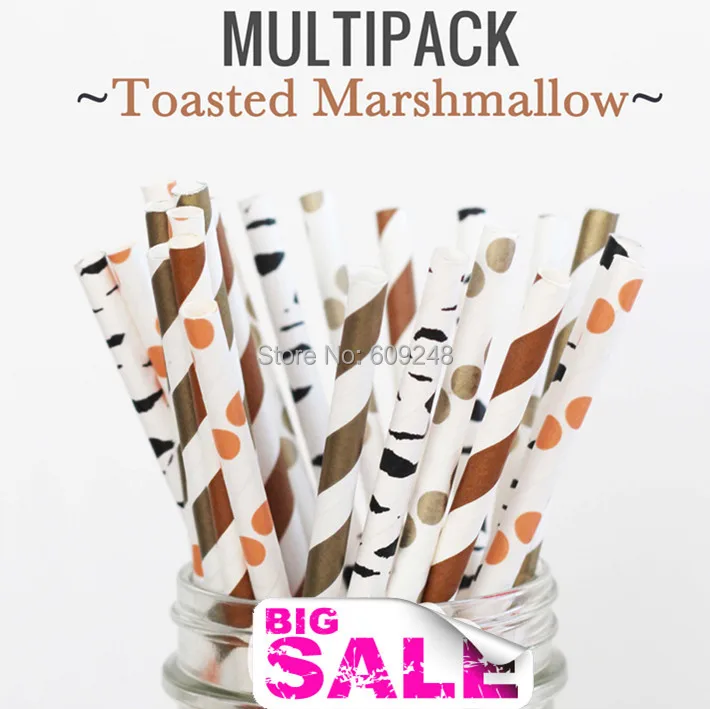 125 шт. разноцветные жареные зефиры золотые и коричневые полоски оранжевые