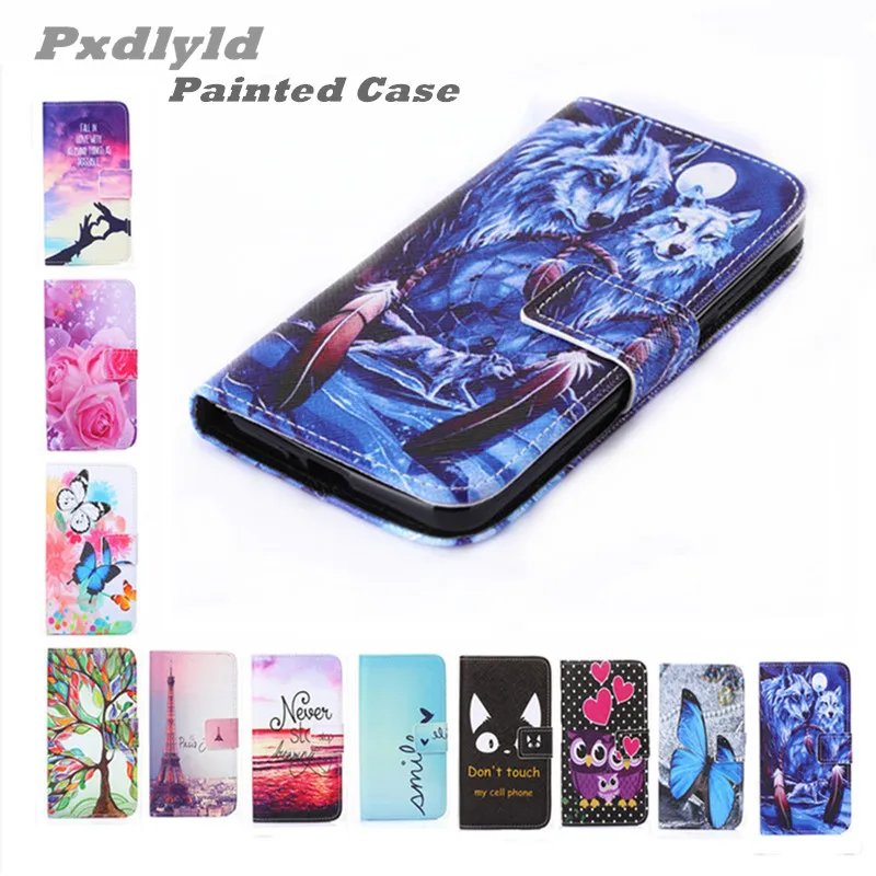Кожаный чехол книжка с рисунком для Xiaomi Mi 8 Lite A2 Youth Redmi 6A 5A 5 Plus Red Note 7 6 Pro цветной