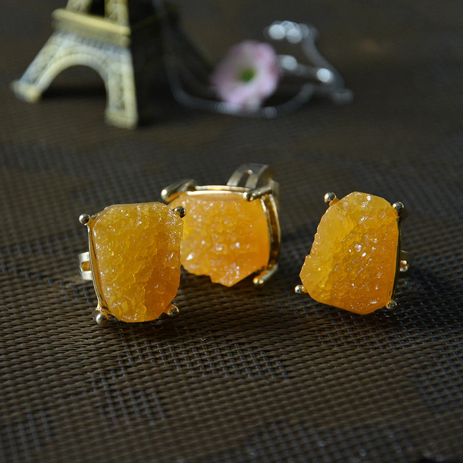 6 цветов кольцо Друза природного камня для мужчин романтическое t женщин подарок