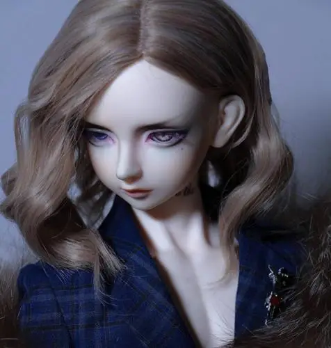 

NEW 9-10"1/3 23-25cm 21-22.5cm 1/4 18-19cm European style Aristocrat Long curled Hair Brown 1/3 1/4 BJD SD MSD Doll wig