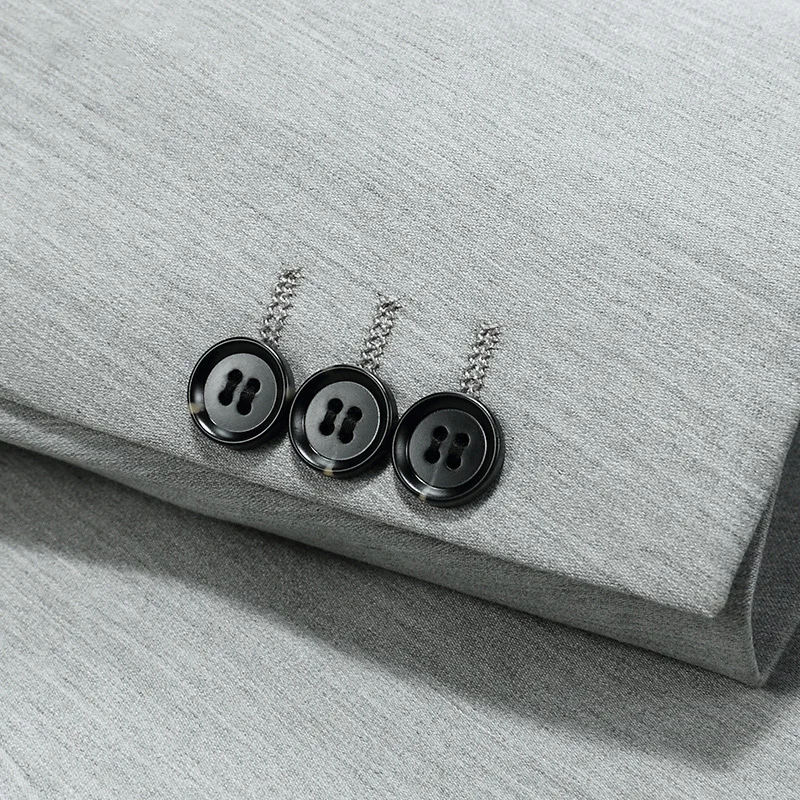 single breasted light grey mens suits with pant vest wedding suits for men wedding suits groom wear slim fit casual blazer plus