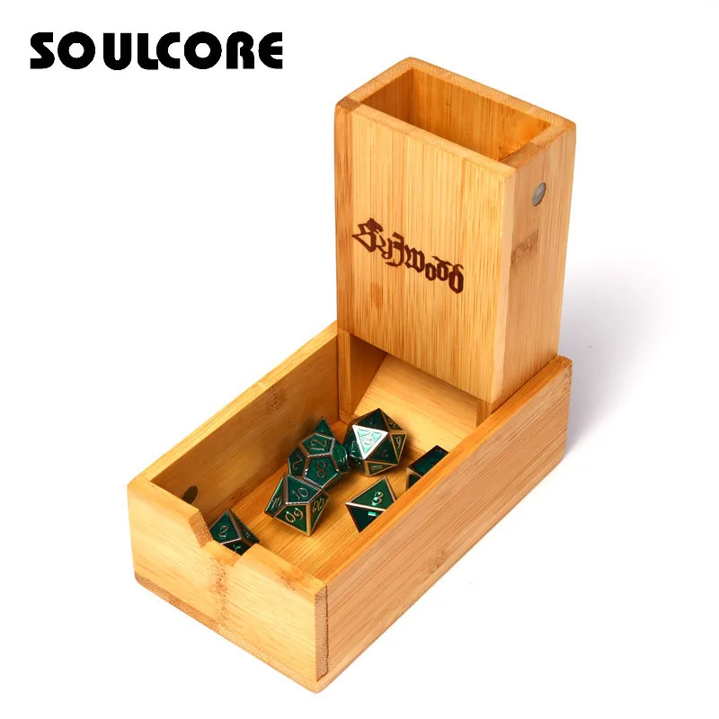 Soulcore dnd башня для игральных костей деревянная складная бамбуковая коробка кубики