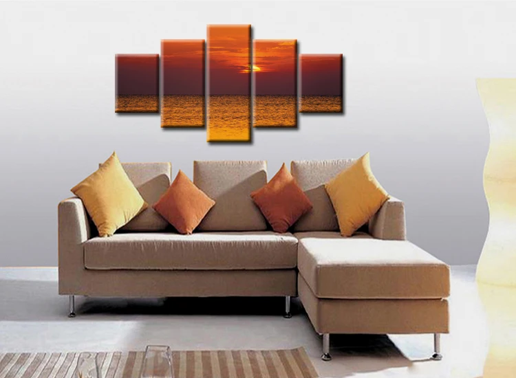 5 Панель стены постеры для украшения дома картина искусство закат пляж морской