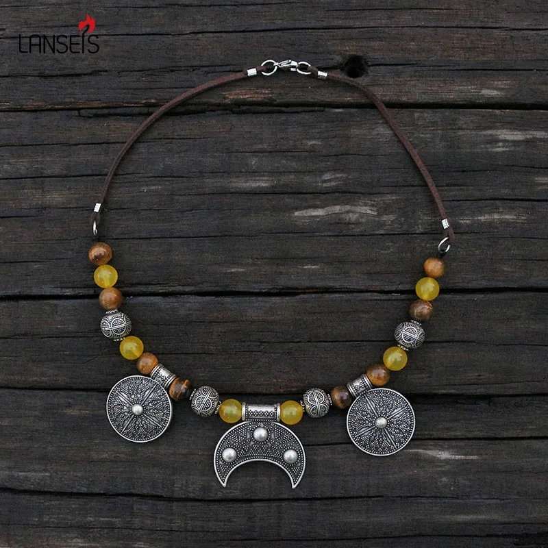 Жесткий кулон люмулы из тигрового глаза и халцедона славянское вдохновение эко