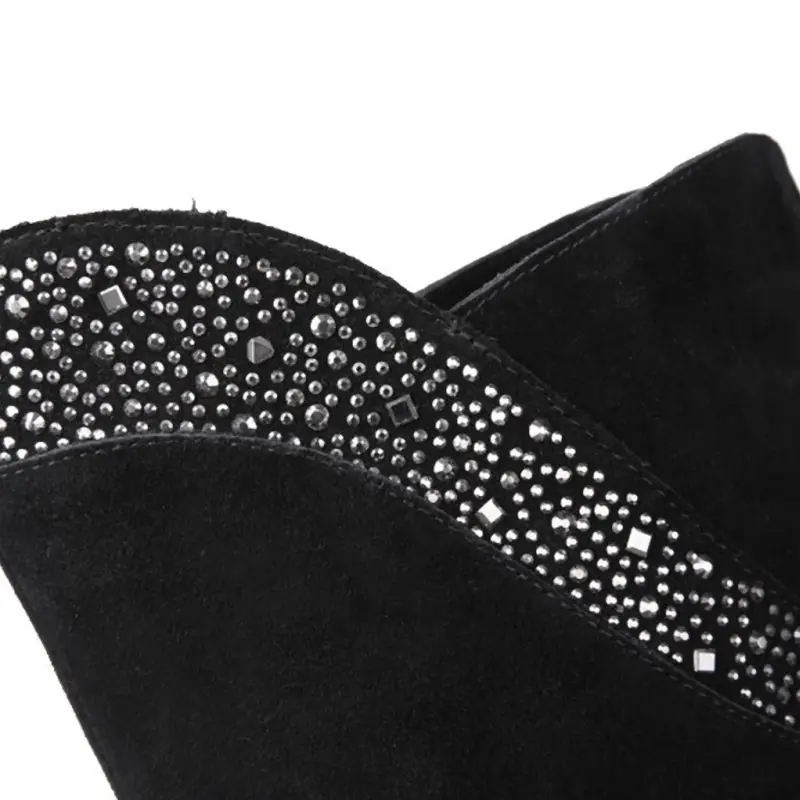 FITWEE/2016 г. Высокие зимние сапоги из натуральной кожи на танкетке Женские Сапоги