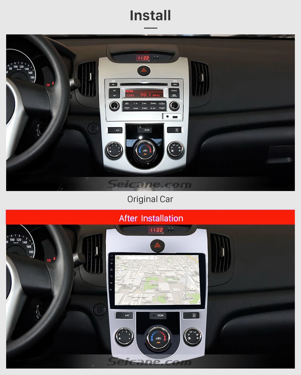Seicane 9 дюймов 2DIN gps навигация Android 8,1 Автомагнитола для KIA Forte MT 2008 2009 2010 2011 2012 Поддержка Bluetooth DVR WiFi