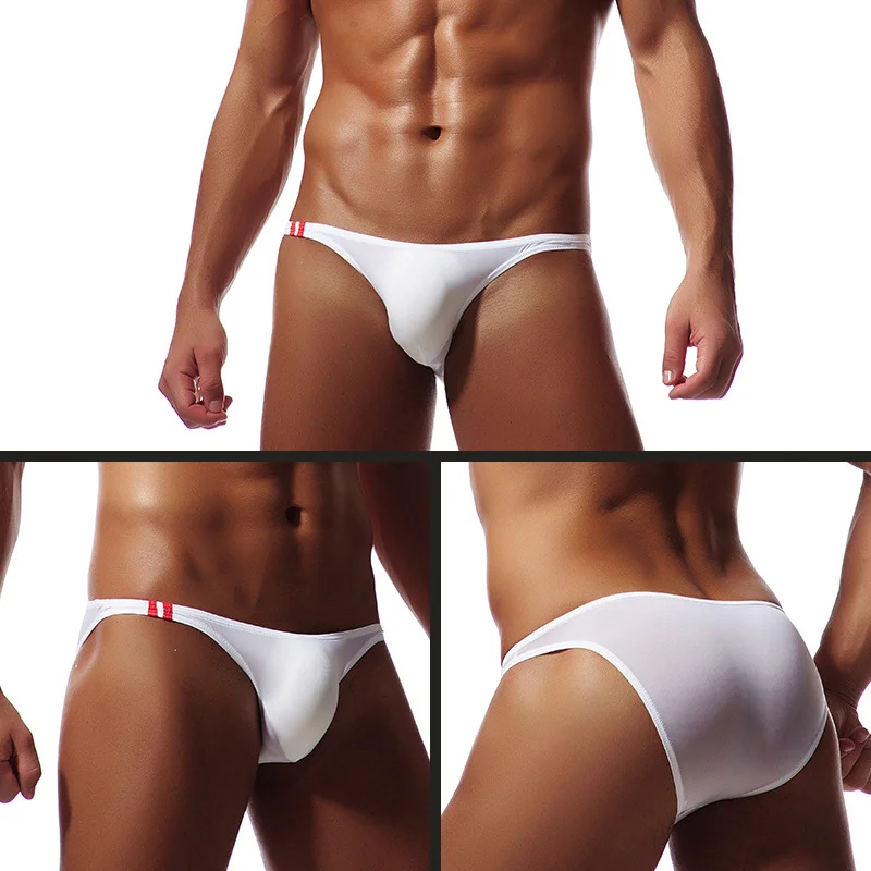 5/8PCS/Lots Sexy Men's Briefs Low Waist Breathable Silk Underwear Hips Up Jockstrap Underpants Cueca Plus Size |