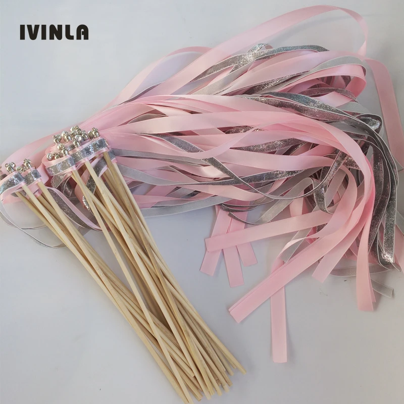Новое поступление серебряные блестящие Ленточные палочки свадебная палочка с