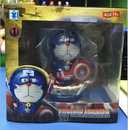 Популярные Классические комиксы аниме робот кошка Дораэмон Капитан Америка