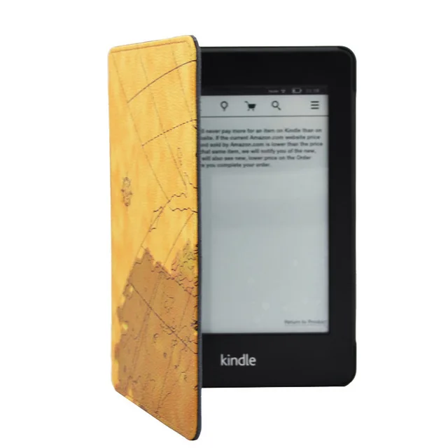 Коричневый Ультратонкий кожаный чехол для Amazon kindle paperwhite 1 2 3 чехол для планшета kindle Paperwhite 2013 6th+ пленка+ стилус - Цвет: Коричневый