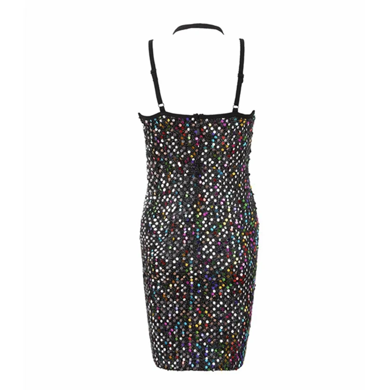 Женское летнее платье с блестками новинка 2020 сексуальное женское v-образным