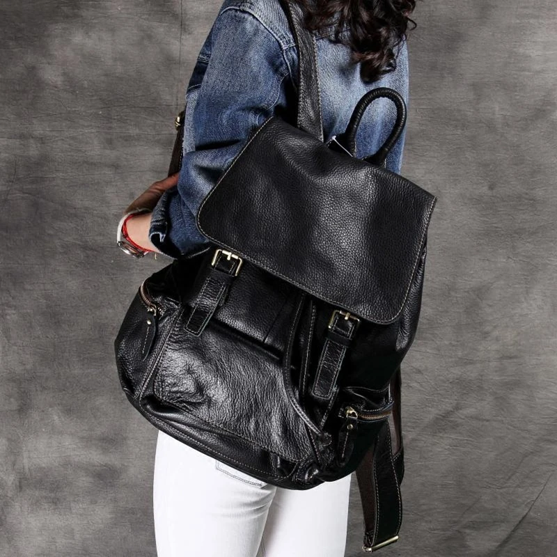 Рюкзак унисекс из мягкой натуральной кожи для мужчин и женщин|women backpack|women backpack
