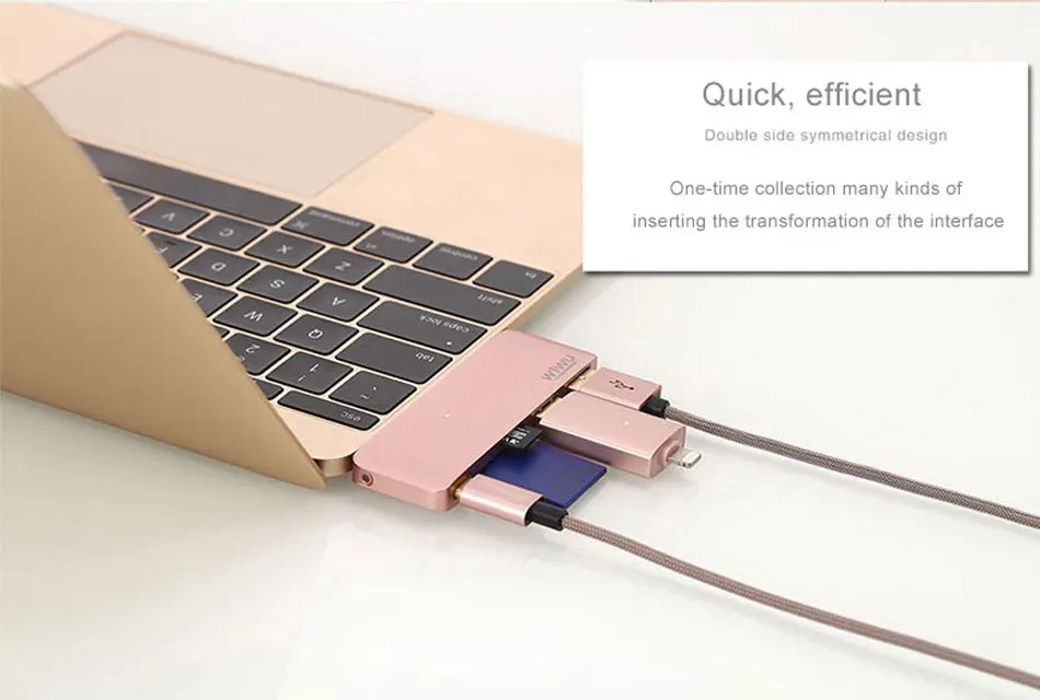 WIWU Thunderbolt USB 3,0 для Macbook Pro Air type C концентратор 5 в 1 USB концентраторы для ноутбука кабель для Macbook 12 концентратор разъем USB