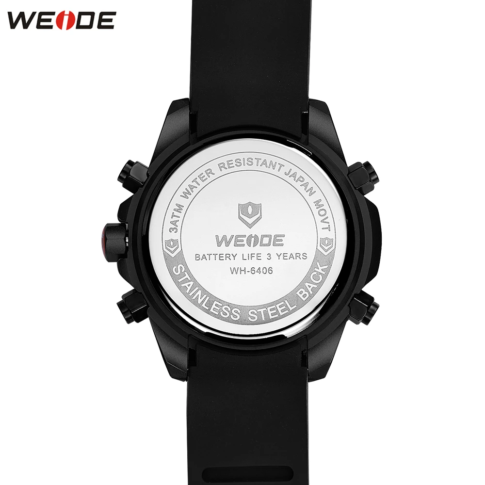 Оригинальный модный стиль WEIDE Черные желтые мужские часы для бега спортивные