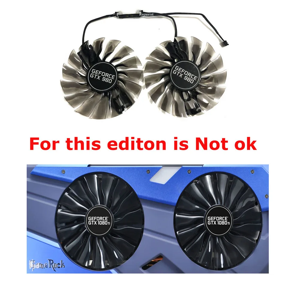 2 шт./компл. 95 мм FD10015H12S Вентилятор охлаждения GTX1080 GTX1070 GPU карты кулер для Palit