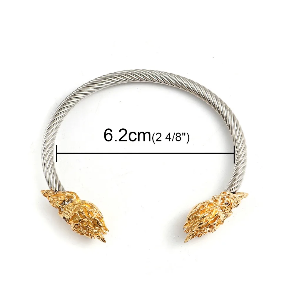 DoreenBeads модный браслет из нержавеющей стали Открытый на запястье браслеты золото