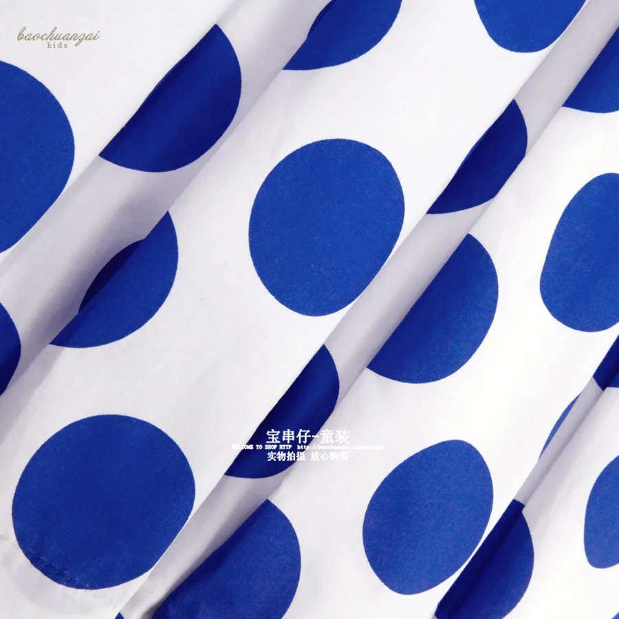 French European style girls cotton dress summer thin blue round | Детская одежда и обувь