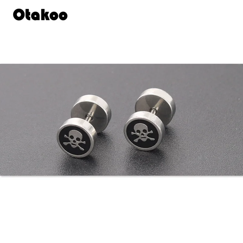 Мужские Серьги-пусеты Otakoo двусторонние в стиле панк-рок из нержавеющей стали 2018 |
