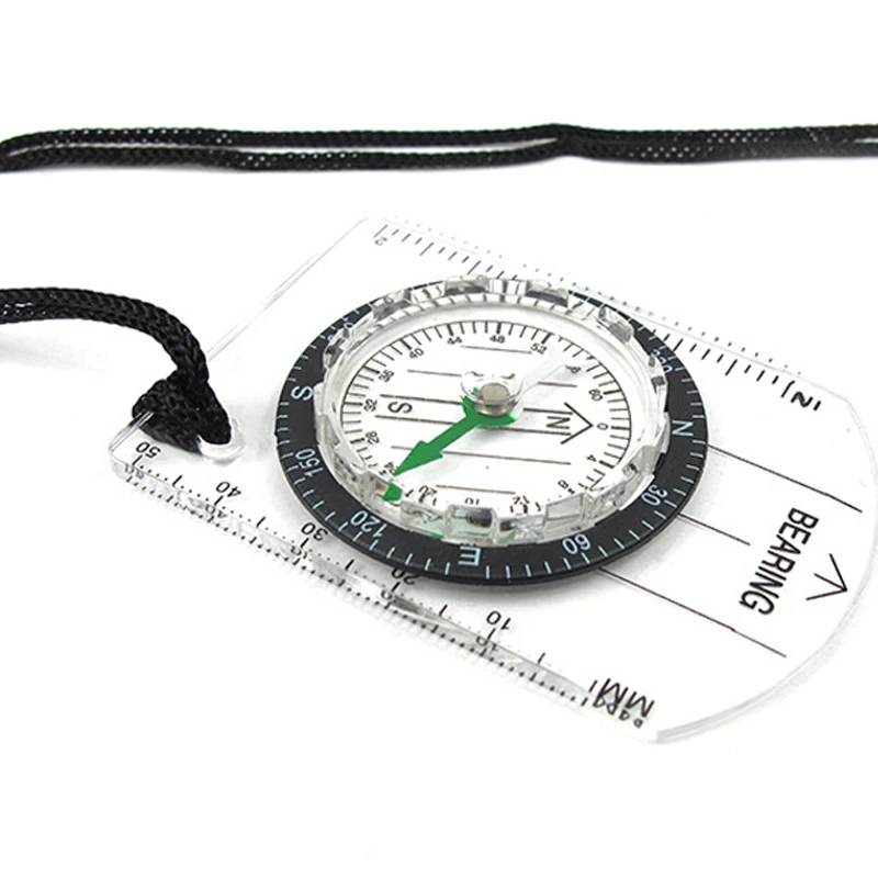 Mini professional compass map scale ruler outdoor hiking camping travel cycling scouts military navigation survival tool | Спорт и