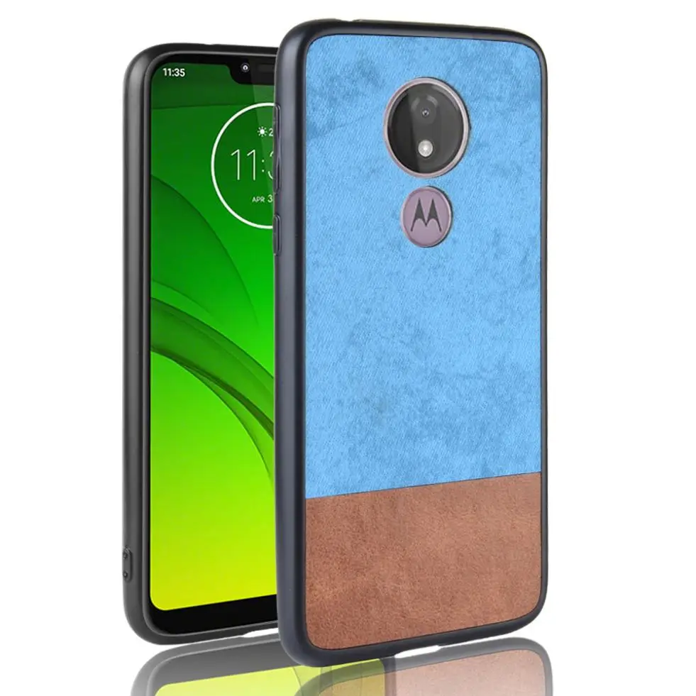 For Motorola Moto G7 /G7 Play Power Case Fashion Splice Double Color Slim Hybrid PC TPU PU Leather Phone Back Cover |