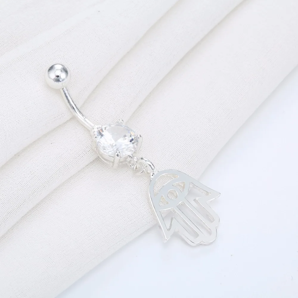 Kinitial Циркон живота пирсинг кольцо Мода хамса руки болтались сексуальные