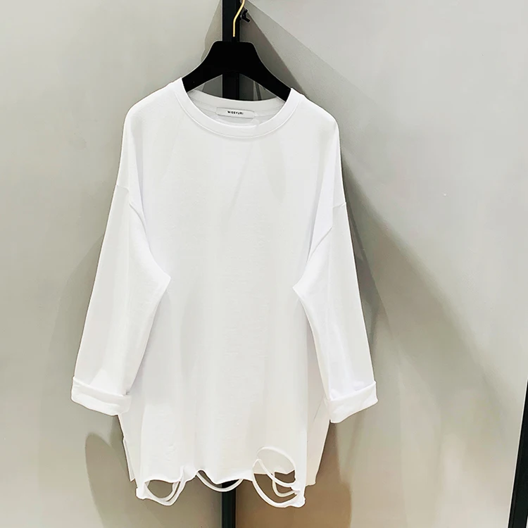 Футболка tumblr хлопковая повседневная трикотажная длинная футболка с длинными