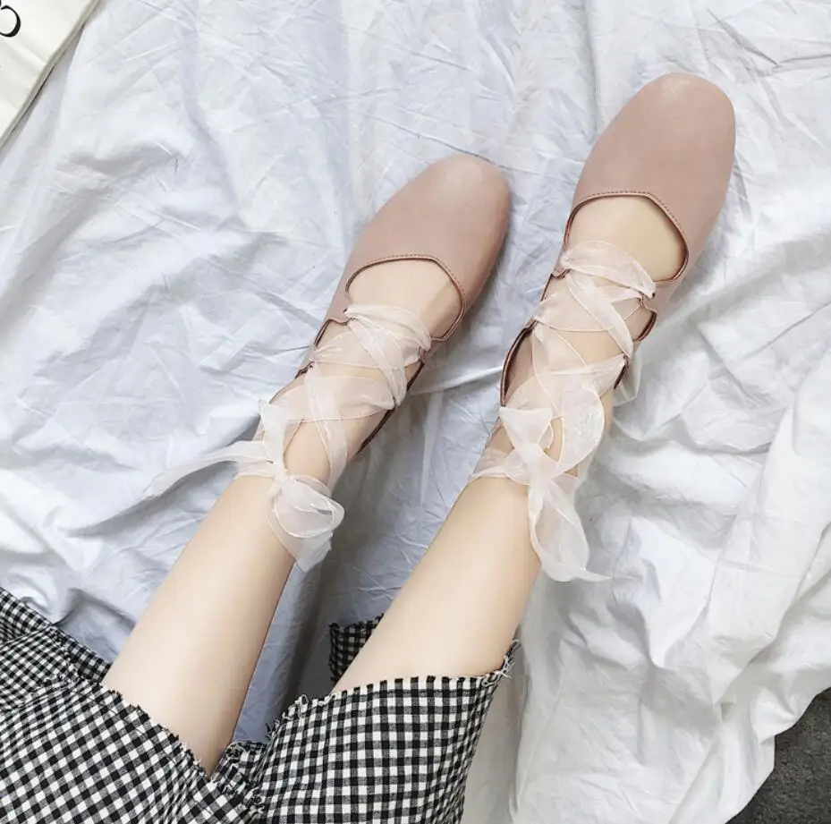 XWWDVV Female spring 2018 new Mori women's shoes with shallow mouth single tied ballet | Обувь