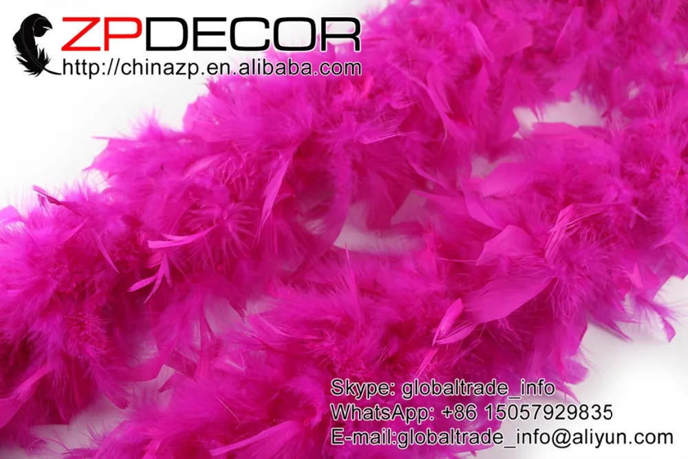 ZPDECOR перо 2 ярдов/партия 80 г ручная работа Premuim качество красивый ярко розовый боа