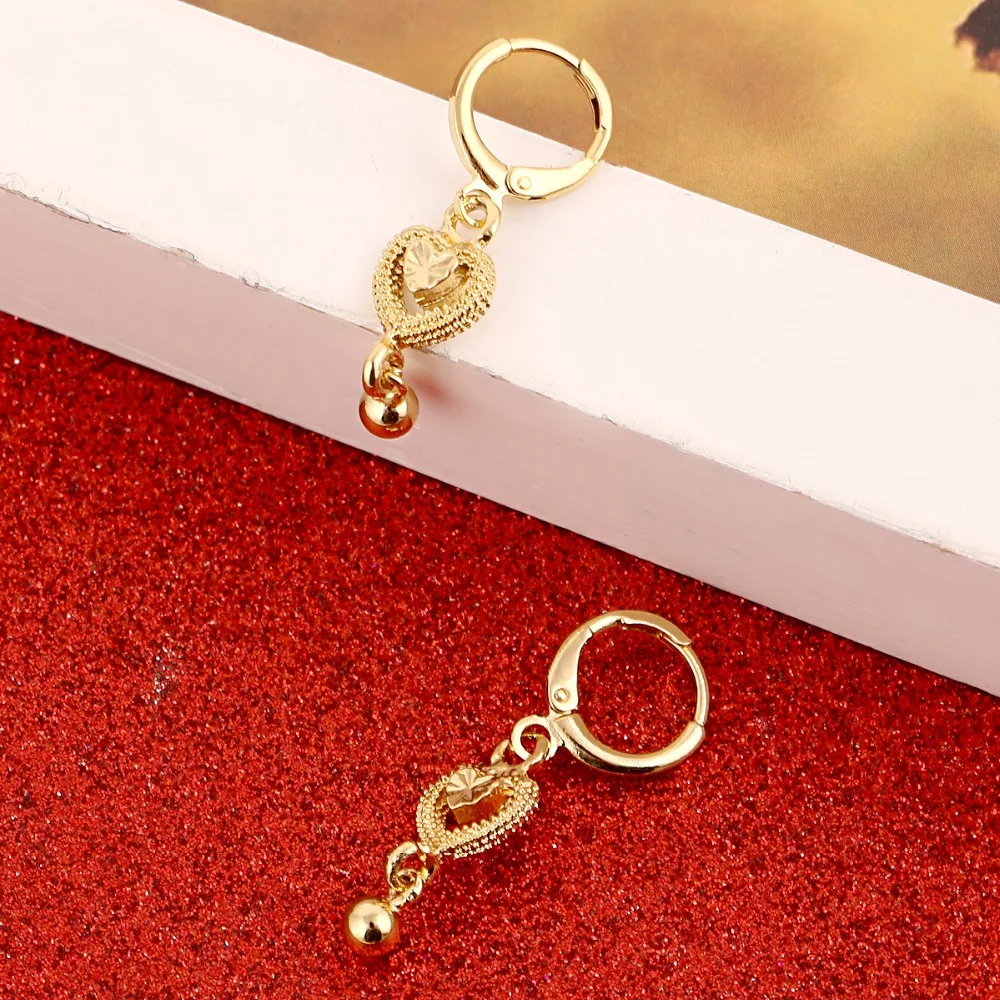 Серьги в виде сердца африканском стиле для женщин и девушек золотой цветной