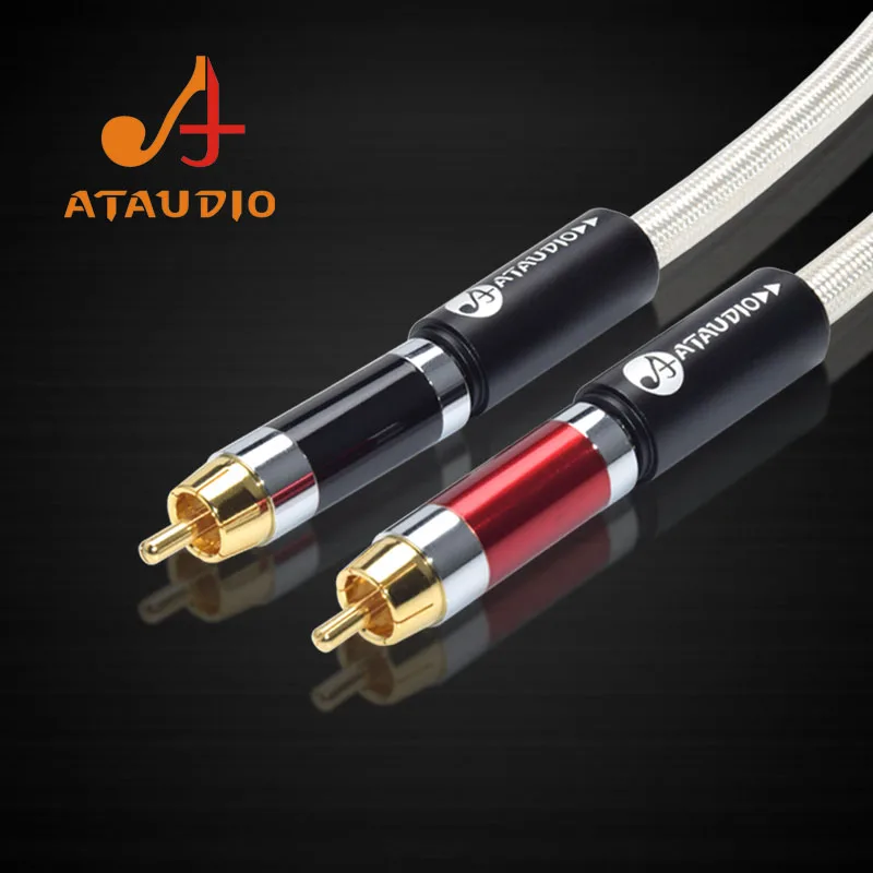 Аудиокабель ATAUDIO Hi Fi из меди и серебра RCA end 2RCA штекер штекер|Кабели VGA| |