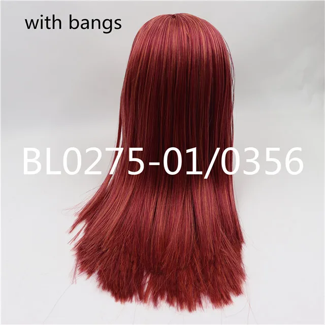 blyth doll icy RBL scalp and dome oily hair long straight hair red brown hair for DIY custom doll - Цвет: oily hair
